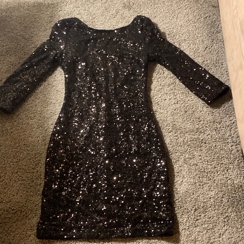 Black sparkle cocktail dress